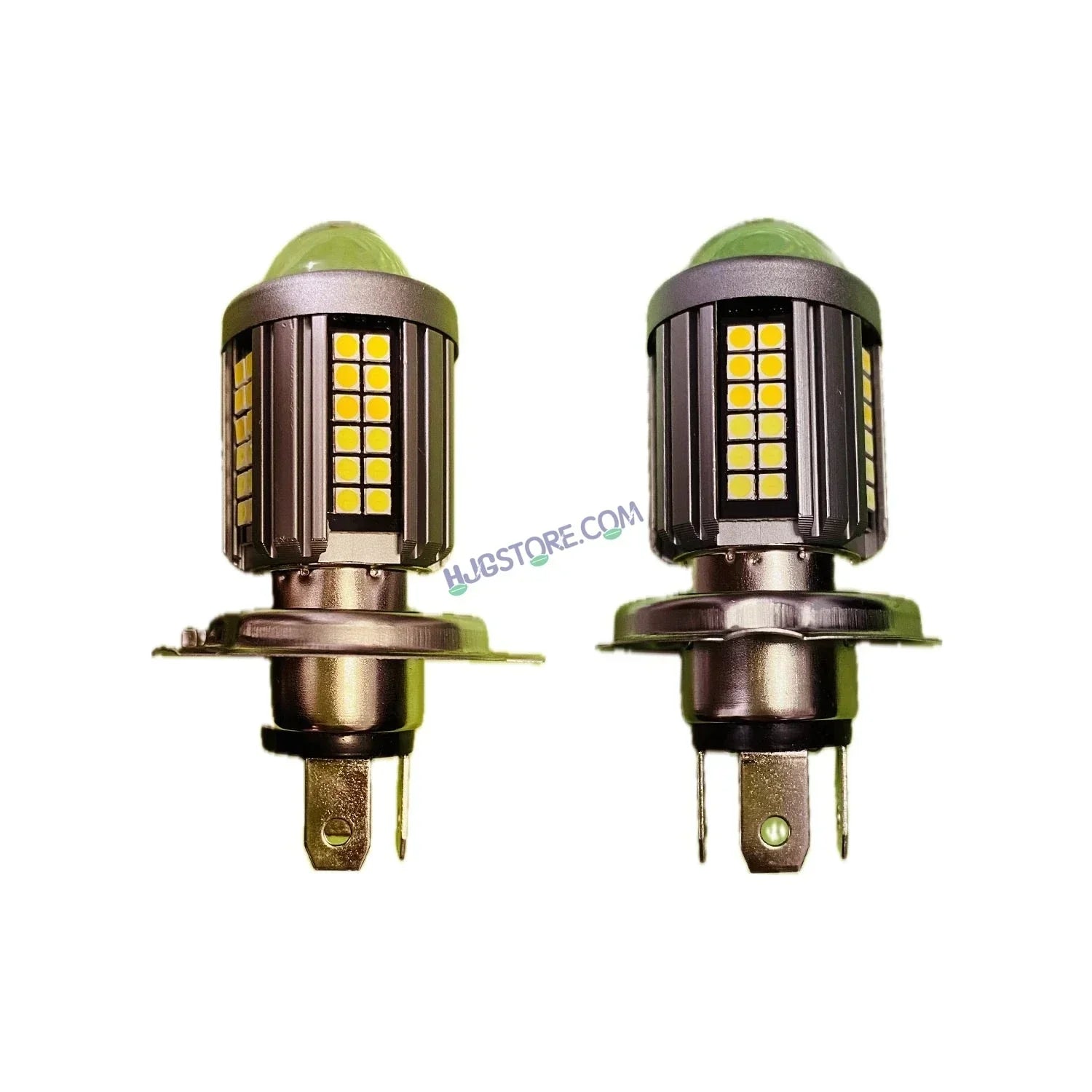 HJG H4 Lens New Model White Yellow LED Headlight Bulb H4 For All Motorcycles (Low and High Beam Bulbs (White) White Yellow 50W Lens) - Type H4 - Biker.Store - www.biker.store