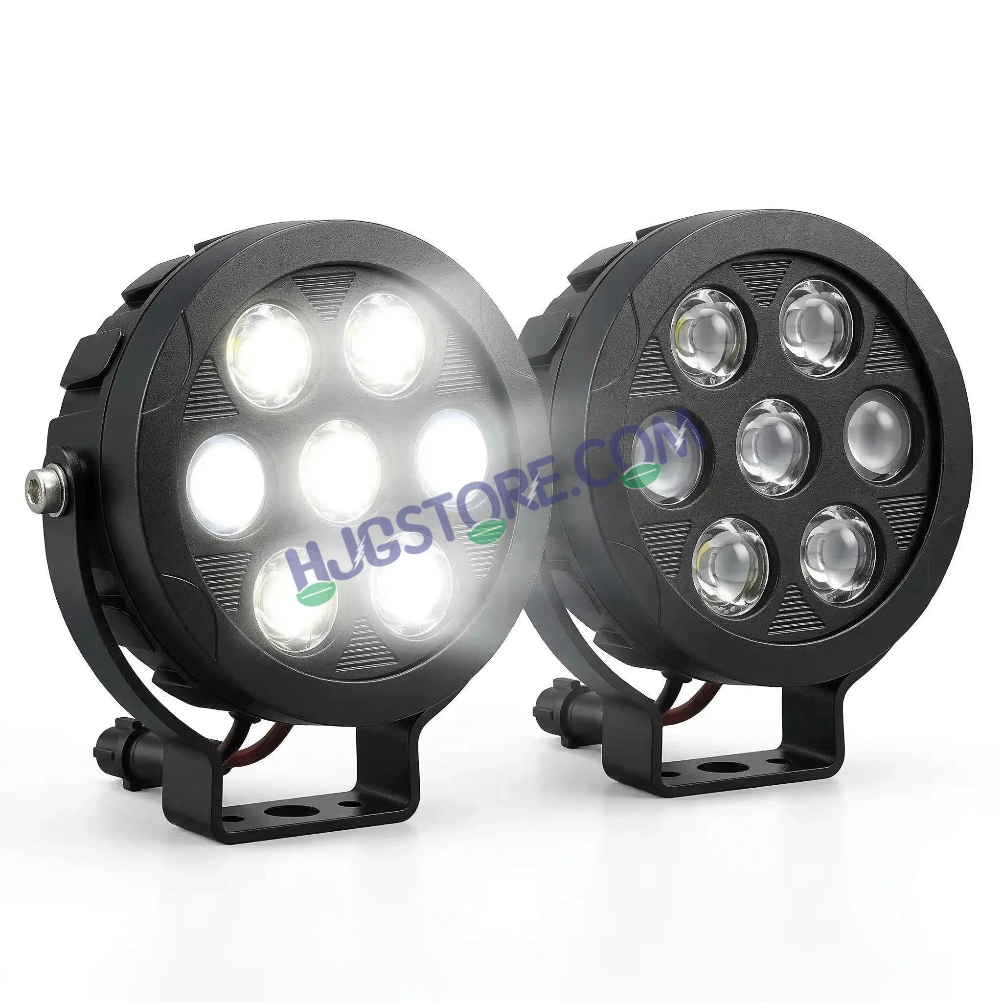 HJG New HP 111 140W 7-LED Projector Spread Spot Combo Auxiliary Fog Light Kit – Tri-Color Projector Middle 3 Lens Projector & 4 CREE LEDs with DRL & Adjustable Dimmer Control Wiring Harness, LIU HJG HP111 140W Foglight with Dimmer Controller Harness Kit - HJGstore.com
