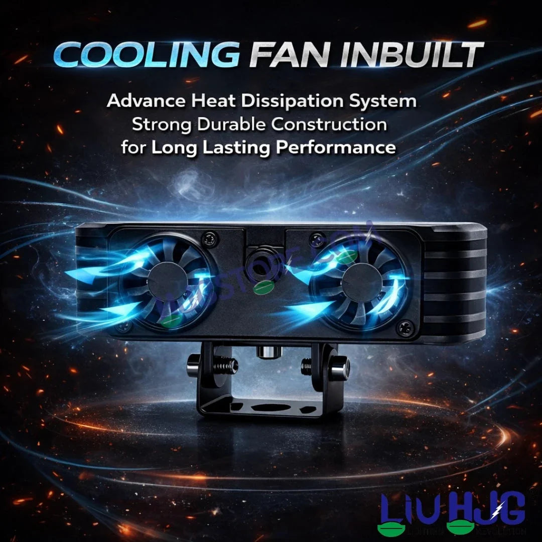 HJG HS103 200W 3-Lens LED Front Grille Fog Light | 3000K Yellow & 6000K White Dual Color Beam | Red Devil Eye DRL | 20000LM IP68 Waterproof 12V-80V 200W Universal Auxiliary Driving Pods for Car, Motorcycle & SUV LIU HJG HS103 Triple Lens 200W Slim Drive - Biker.Store - www.biker.store