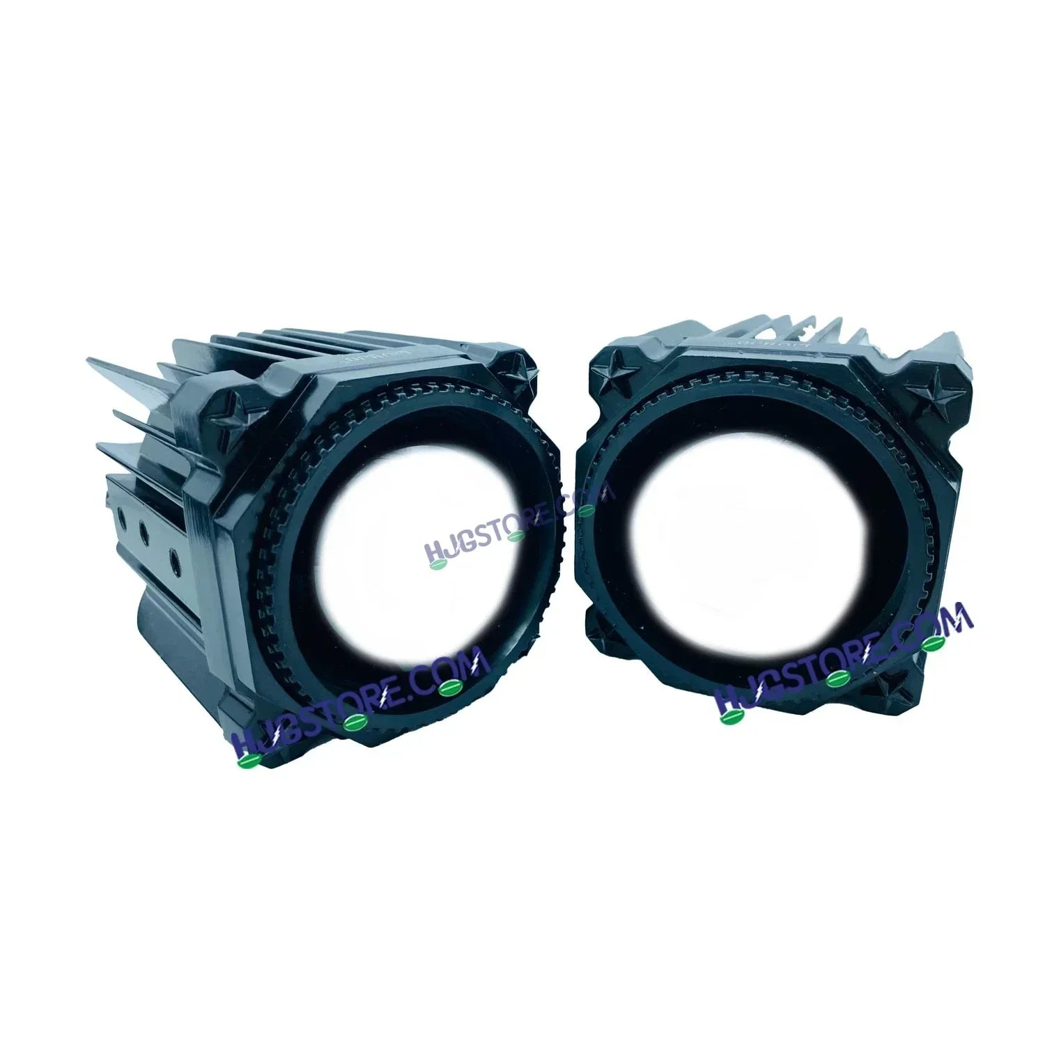 HJG Laser Cannon Foglight 500 Meters Laser Focus Projector Fog Projector Lens with 300 Meters Low Beam 500 Meters High Beam 80W Foglight Ultra Wide Dual Intensity LED Fog Lights White/Yellow Universal For All Cars & Bikes LIU HJG Laser Cannon Foglight 2pc - Biker.Store - www.biker.store