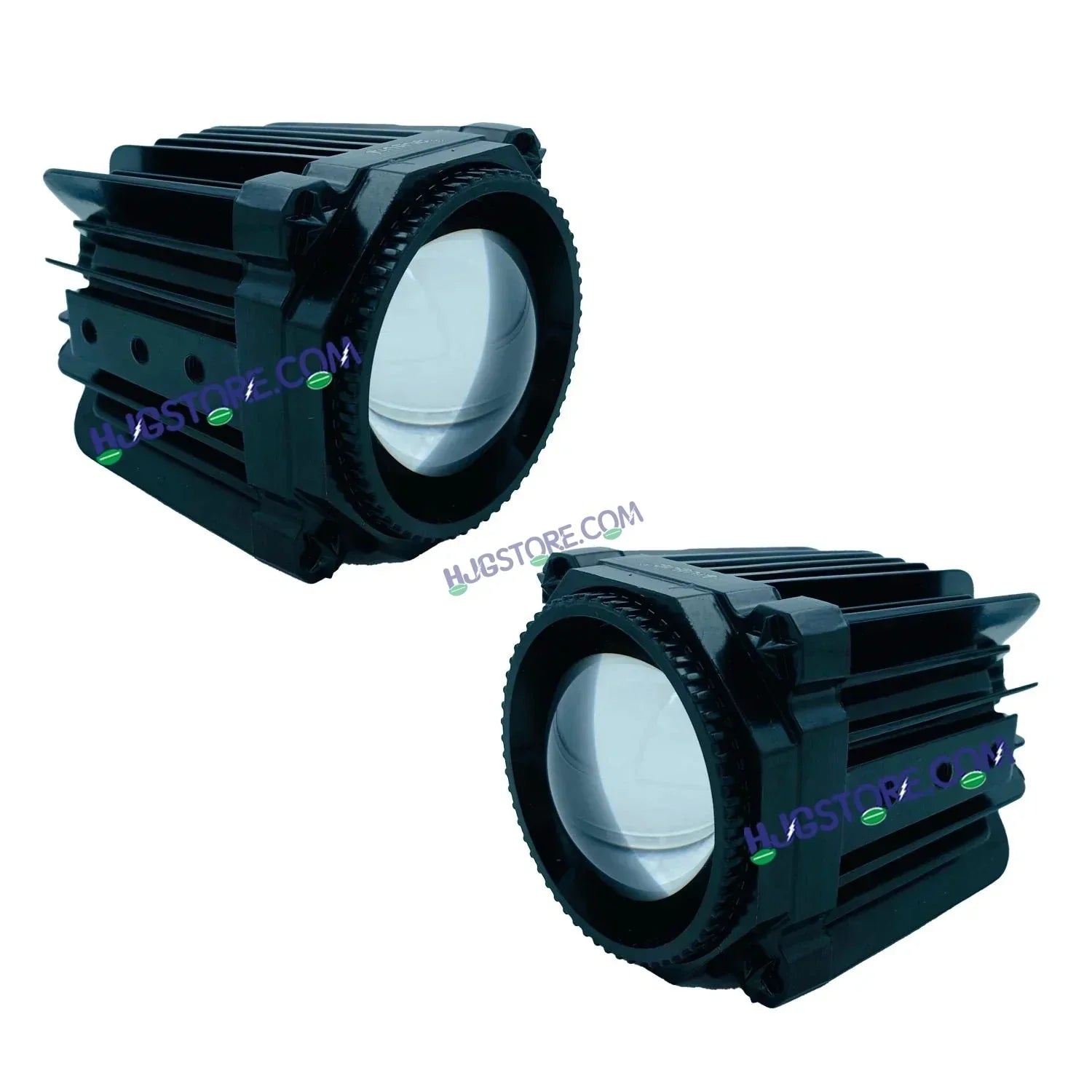 HJG Laser Cannon Foglight 500 Meters Laser Focus Projector Fog Projector Lens with 300 Meters Low Beam 500 Meters High Beam 80W Foglight Ultra Wide Dual Intensity LED Fog Lights White/Yellow Universal For All Cars & Bikes LIU HJG Laser Cannon Foglight 2pc - Biker.Store - www.biker.store