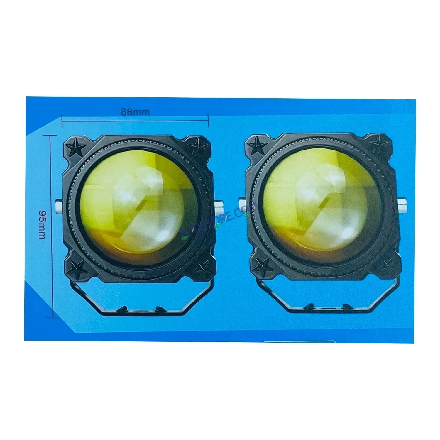 HJG Laser Cannon Foglight 500 Meters Laser Focus Projector Fog Projector Lens with 300 Meters Low Beam 500 Meters High Beam 80W Foglight Ultra Wide Dual Intensity LED Fog Lights White/Yellow Universal For All Cars & Bikes LIU HJG Laser Cannon Foglight 2pc - Biker.Store - www.biker.store