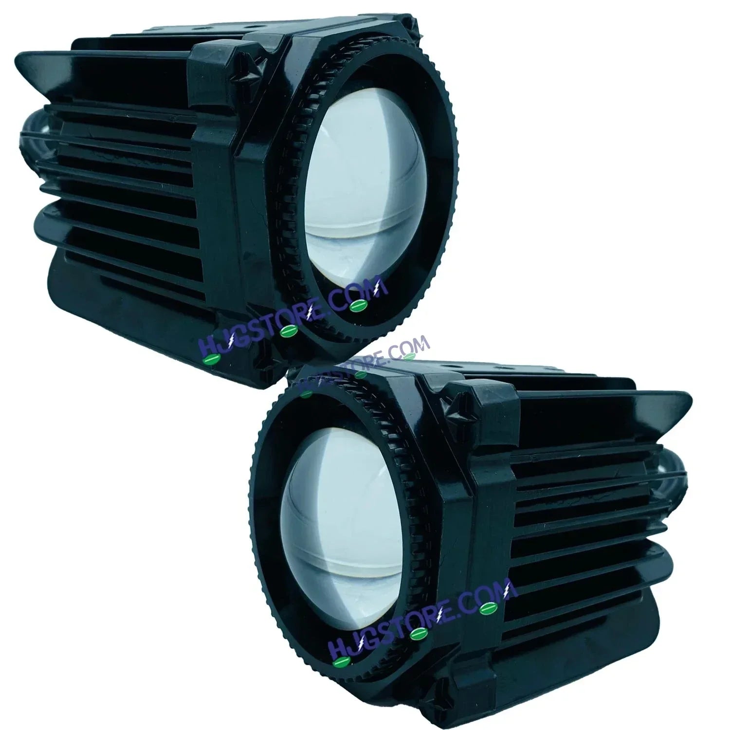 HJG Laser Cannon Foglight 500 Meters Laser Focus Projector Fog Projector Lens with 300 Meters Low Beam 500 Meters High Beam 80W Foglight Ultra Wide Dual Intensity LED Fog Lights White/Yellow Universal For All Cars & Bikes LIU HJG Laser Cannon Foglight 2pc - Biker.Store - www.biker.store
