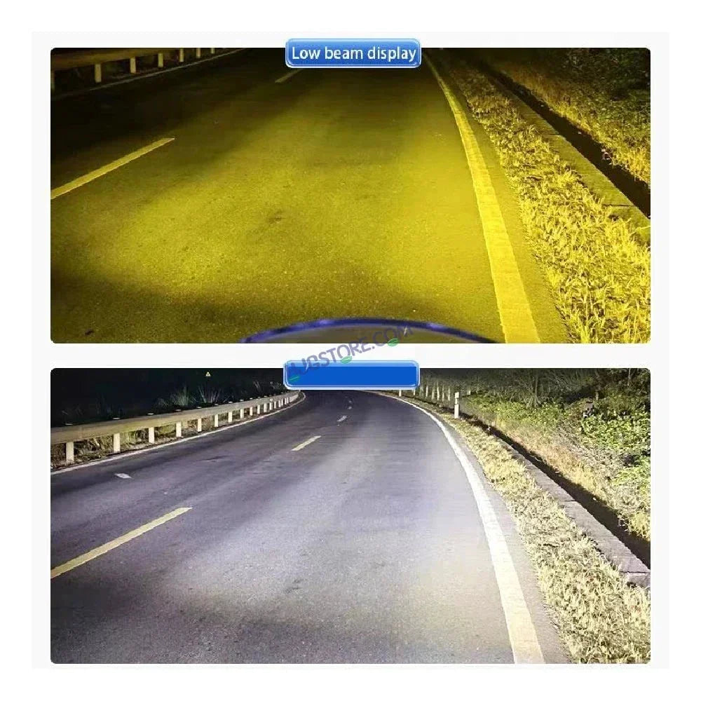 HJG Laser Lens Drive LED Fog Light Bulb Lamp For Cars and Motorcycles Dual Color (White & Yellow) With Cooling Fan 1pc HJG Laser Lens Drive - Biker.Store - www.biker.store