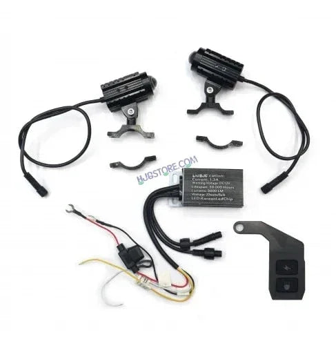 HJG Remote Mini Drive Lens Foglight with Remote Wiring Harness Kit Ultra Wide Dual Intensity LED Driving Fog Lights White/Yellow Universal For All Cars & Bikes With Wiring Harness Kit - Biker.Store - www.biker.store