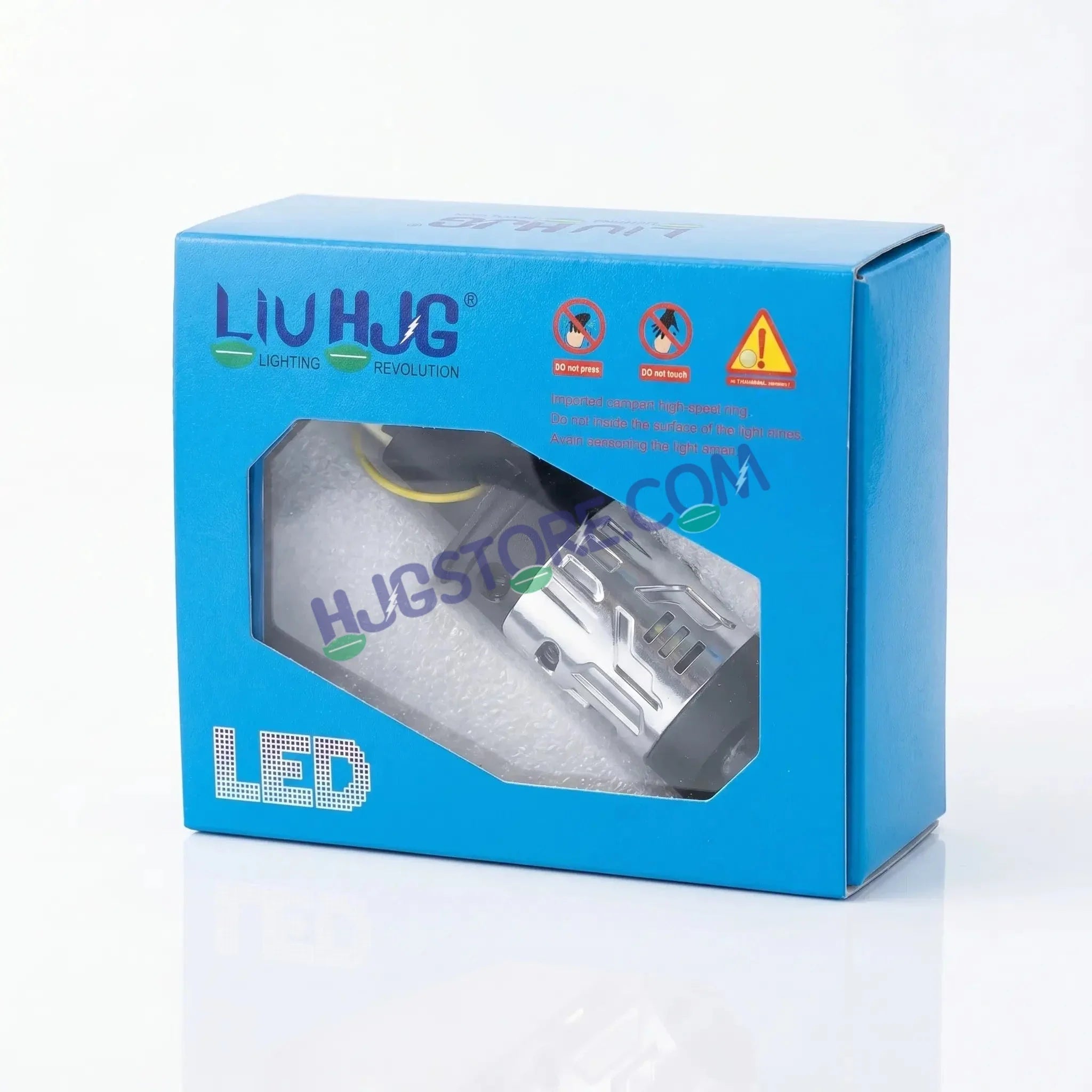 HJG N18 Laser Focus Projector Bulb 50W H4 Socket | White Low Beam & White with Yellow Hyper Focus Laser High Beam | Red Devil DRL Mode | Built-in Cooling Fan | Universal Headlight for Bikes and Cars LIU HJG N18 Laser Hyper Focus H4 Bulb - Biker.Store - www.biker.store