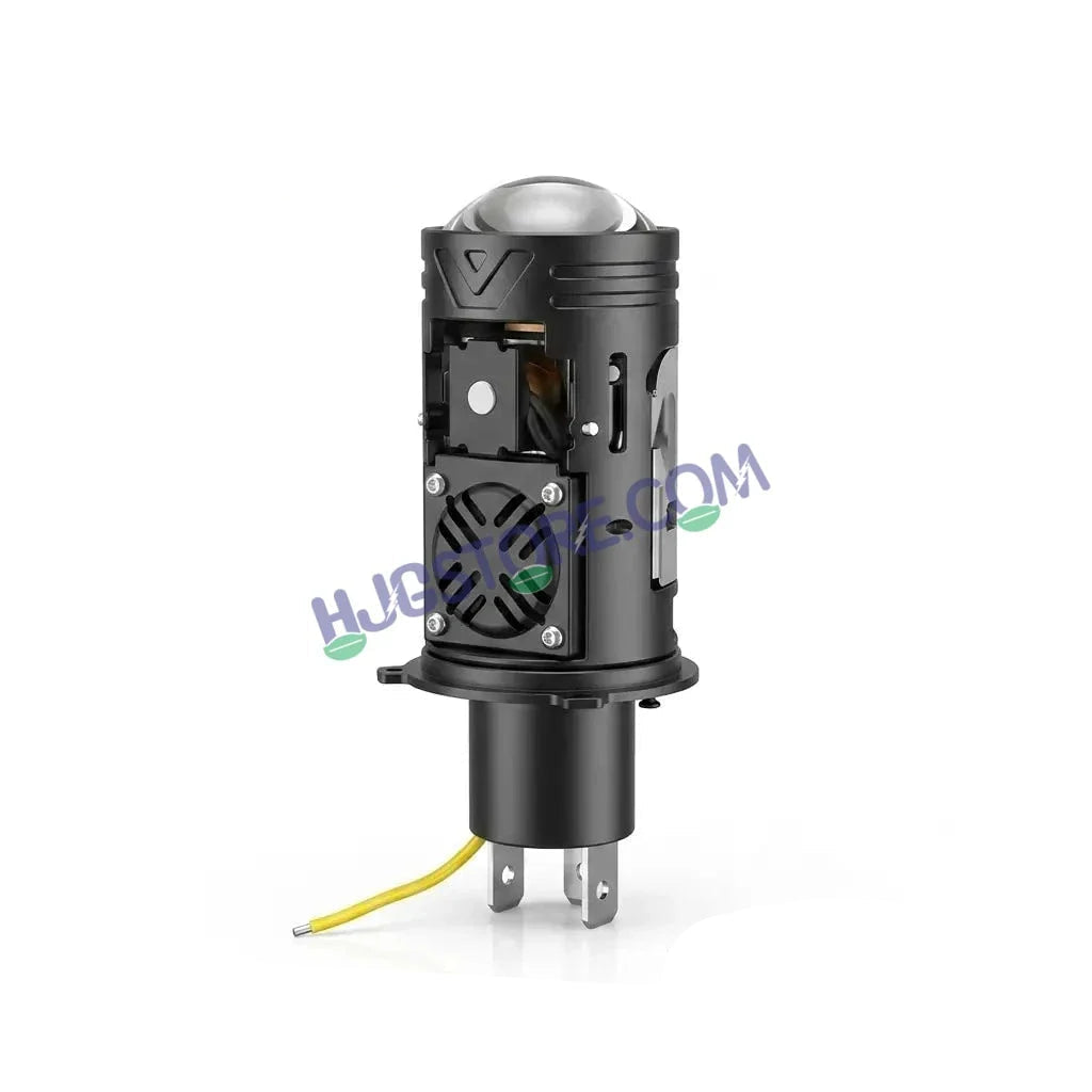 HJG N18 Laser Focus Projector Bulb 50W H4 Socket | White Low Beam & White with Yellow Hyper Focus Laser High Beam | Red Devil DRL Mode | Built-in Cooling Fan | Universal Headlight for Bikes and Cars LIU HJG N18 Laser Hyper Focus H4 Bulb