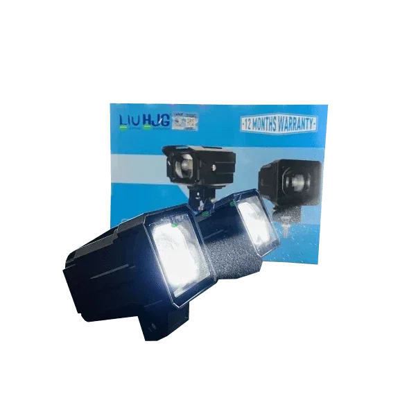HJG Original 200W Camera Lens Fog LED Square Laser HJG Fog Light with Red Devil Lens 200W Red/White (Low and High Beam) MEGA DRIVE Fog Light For Bike/Car/Thar/Jeep/SUV/Universal ( Cool White ) - Pack of 2 - Biker.Store - www.biker.store