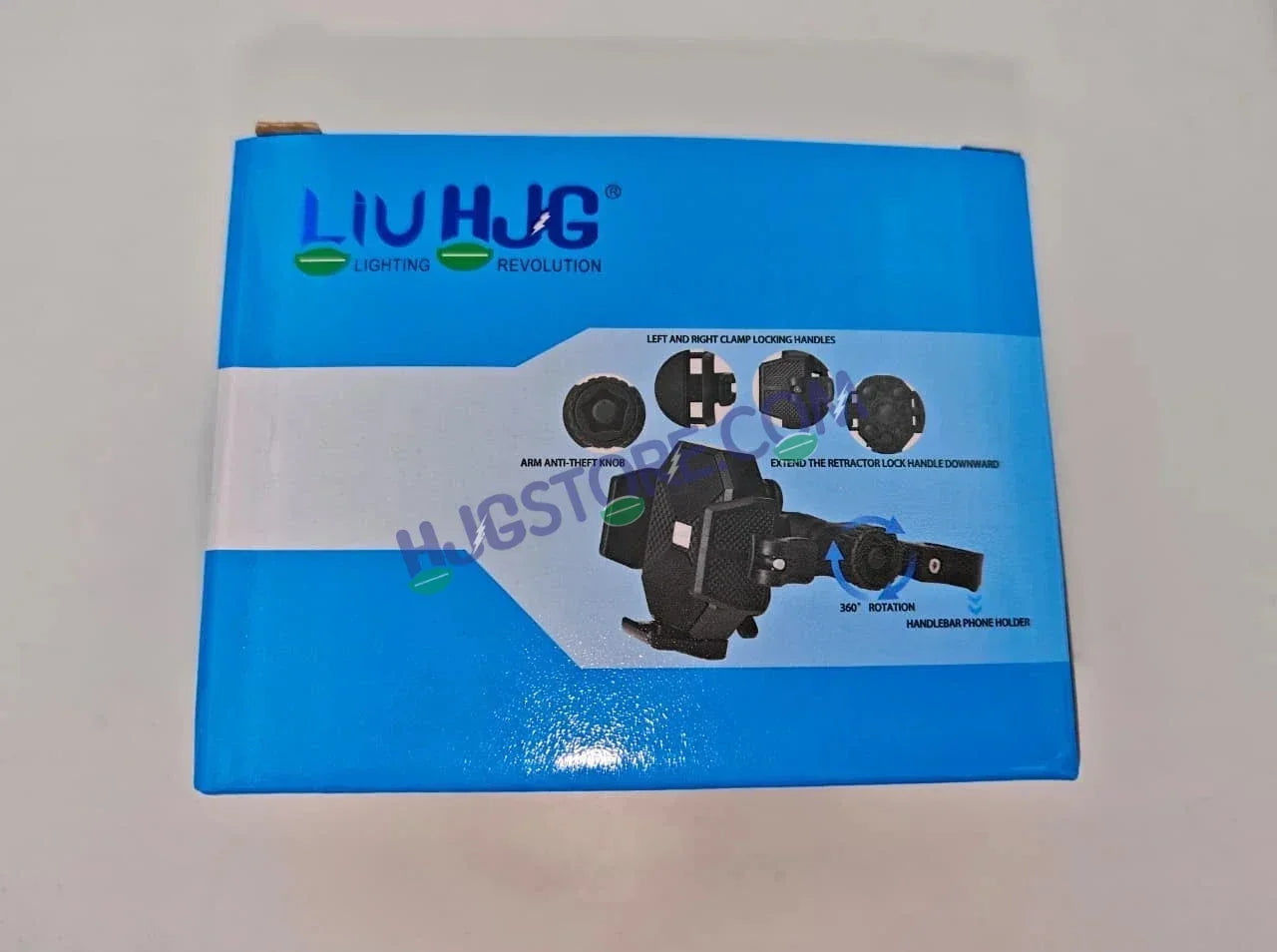 HJG Hexagon R6 Mobile Holder with Handlebar Mount for Bike, Two Wheelers Universal HJG Hexagon R6 Handlebar Mount Mobile Holder Anti-Theft Mobile Holder 360 Degree Rotation Adjustable Size and Locking System LIU HJG Hexagon R6 Bike Handlebar Mount Holder - Biker.Store - www.biker.store