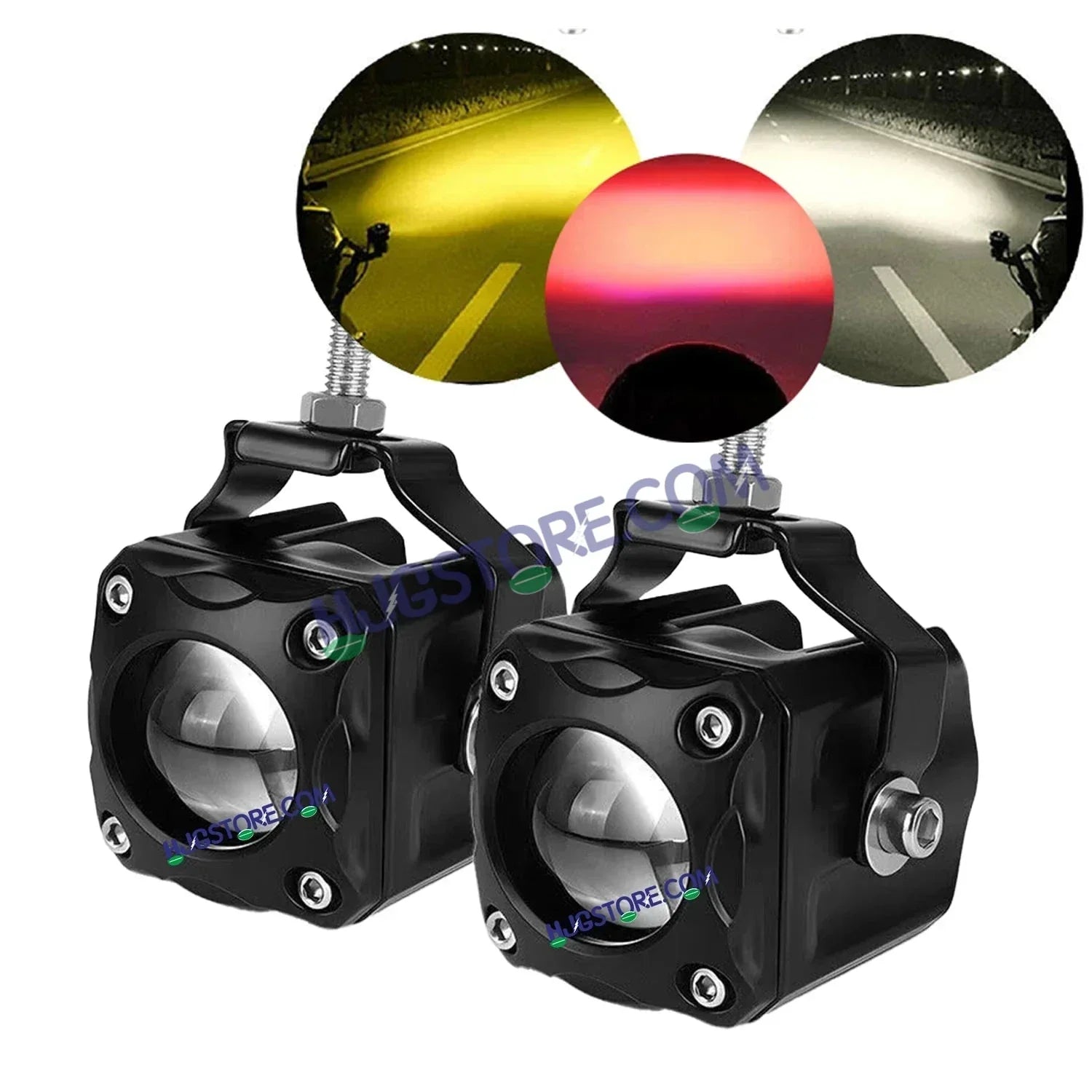 HJG Red Devil Mini Cube Foglight 40W New Model Projector Foglight Red Devil DRL/White/Yellow Ultra Wide Dual Intensity 40W LED Fog Lights White/Yellow/Red Devil DRL Universal For All Cars & Bikes LIU HJG Red Devil Cube Mini Cube Foglight 40W, Set of 2 - Biker.Store - www.biker.store