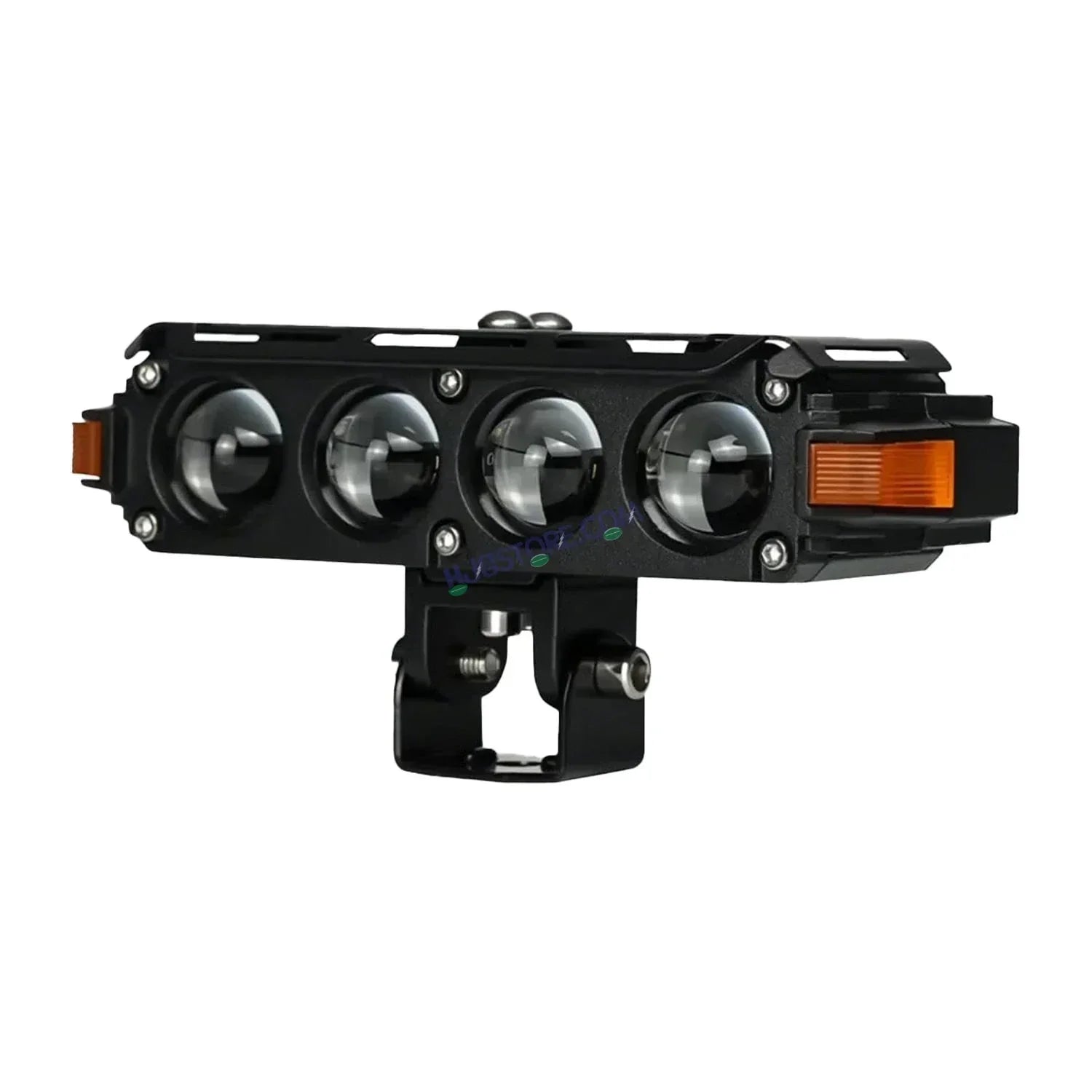 HJG Hazard Series Foglight Quad 4 Lens 160W New Model with Red Orange Hazard DRL Foglight Ultra Wide Dual Intensity LED Fog Lights White/Yellow (2*80W= 160W Total) Universal For All Cars & Bikes LIU HJG Hazard S62 4 Lens Projector Fog with Red Amber DRL - Biker.Store - www.biker.store