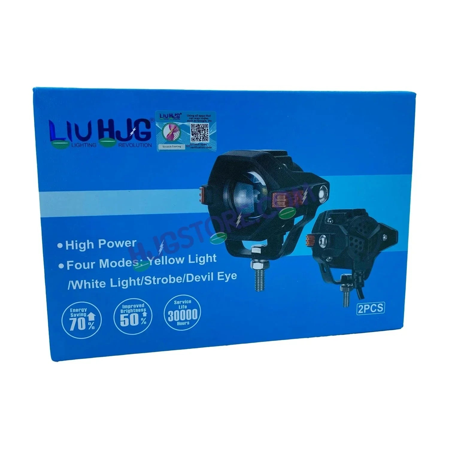 HJG Spaceship Foglight 80W 1 Lens Space Ship Fog Projector Lens 2pc Foglight Red Devil Side Amber DRL Modes 80W Foglight Ultra Wide Dual Intensity LED Fog Lights White/Yellow/Red Projector (80W) Universal For All Cars & Bikes LIU HJG Space Ship Foglight - Biker.Store - www.biker.store