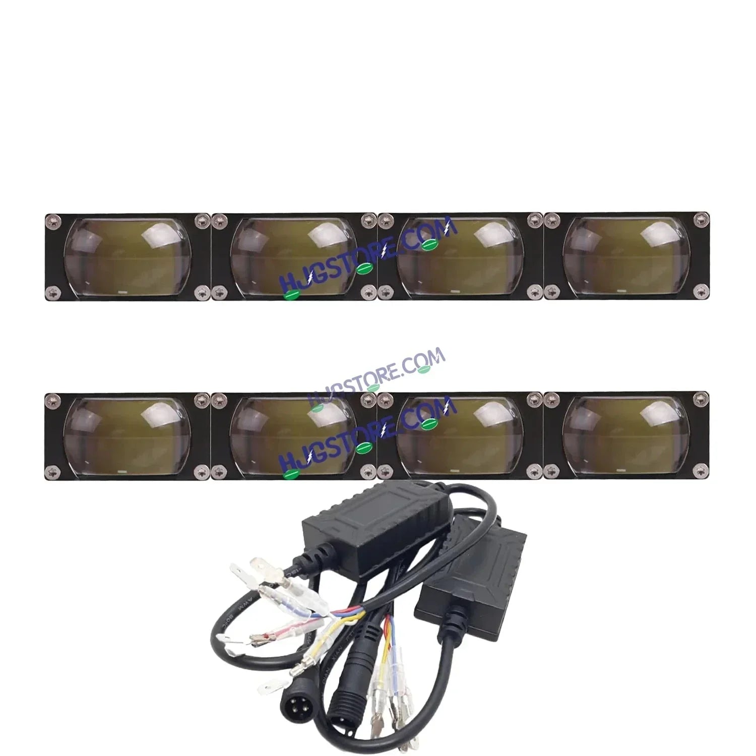 HJG Original Waymaker 4 LED New Model Slim Drive Dual Colour Fog Light Mini Drive Light Version 4 With Red Devil Eye And Wiring With Canbus For All Cars and Motorcycles (2Pcs) HJG Waymaker Foglight HJG New Model 4 LED with Canbus Wiring - Biker.Store - www.biker.store