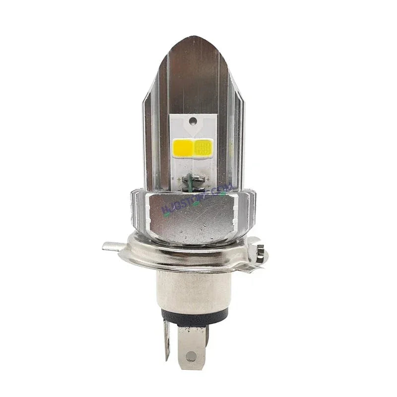 HJG H4 Leaf New Model White Yellow Leaf LED Headlight Bulb H4 For All Motorcycles (Low and High Beam Bulbs (White/Yellow) White Yellow 30W) - Type H4 - Biker.Store - www.biker.store