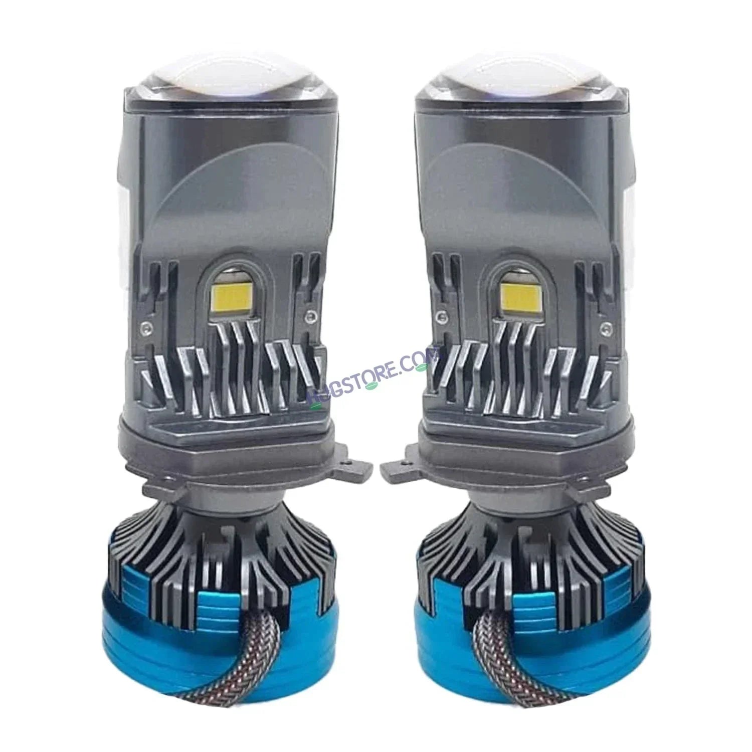HJG Y6 New Model 250W Projector Lens H4 LED Bulb 250W HJG Y6 Projector Light Lamp H4 LED Mini Projector Lens with Fan for Car Bulb 25000LM Conversion Kit Hi/Lo Beam Headlight 12V/24V for Car SUV, Set of 2, White Hi/Lo LIU HJG Y6 H4 250W, Pack of 2 - Biker.Store - www.biker.store