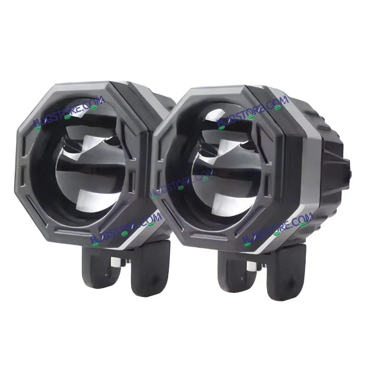 HJG 125 P49 Original Fog Light Hexagon Dual Lens 120W Foglight New Model with Power Adaptor Foglight Ultra Wide Dual Intensity LED Driving Fog Lights White/Yellow (2*60W = 120W Total) Universal For All Cars & Bikes - Biker.Store - www.biker.store