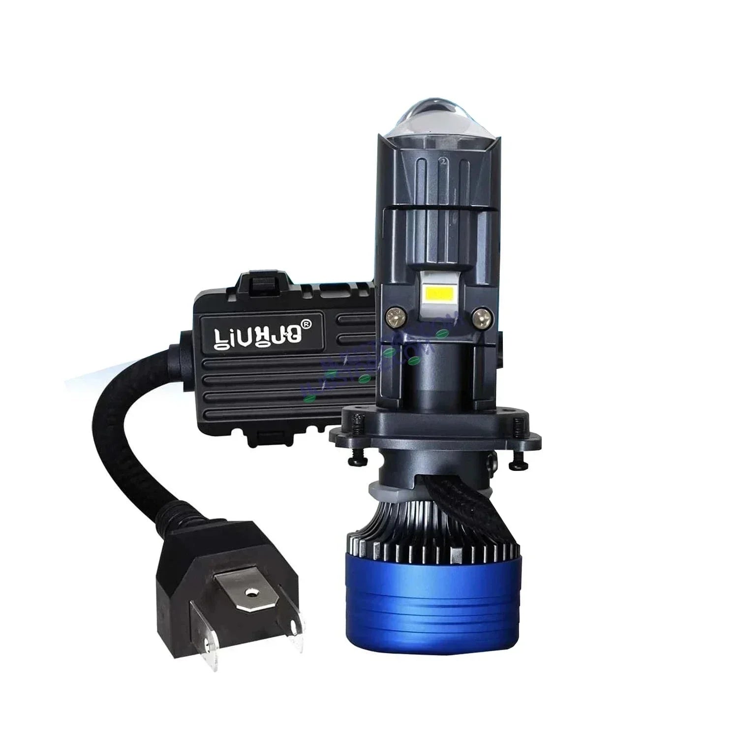 HJG H4 New Dual Y6 Condenser RTD Lens Dual Projector Lens Projector Lens LED Headlight Bulb for Bike | Hi/Lo Beam Headlight 12V-80V | 50W | 5000LM | 3 Pin Projector H4 Headlight with Fan | LIU HJG New Dual Y6 Condenser RTD Projector Lens H4 (Pack of 1) - Biker.Store - www.biker.store