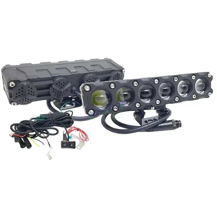 HJG Future Eyes 6 Lens Heavy with Remote Wiring Harness Kit 180W 6 Lens MEGA DRIVE Fog Light For Bike/Car/Thar/Jeep ( Cool White, 90W each * 2 = 180W Total ) - Pack of 2 HJG Future Eyes 6 Lens with Remote Wiring Harness Kit - Biker.Store - www.biker.store