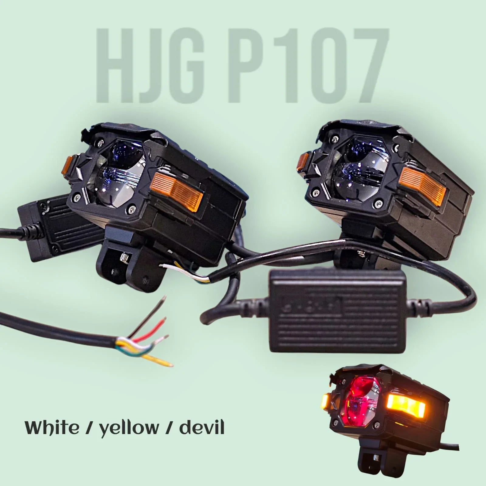 HJG NightBreaker Gorilla Dual Projector Lens Foglight 120W Dual Lens Projector Lens Fog Light 120W Foglight Ultra Wide Dual Intensity LED Fog Lights White/Yellow Universal For All Cars & Bikes Hazard Indicator LIU HJG NightBreaker P107 Fog Red Amber DRL - Biker.Store - www.biker.store