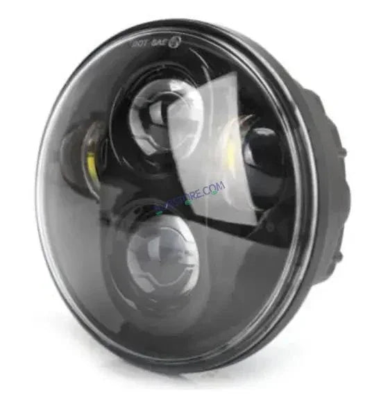HJG U Shape Genuine U Shape New Model U Ring 7 Inch LED Headlight with Spotless and Bright DRL Fits in Royal Enfield (All Model) And Mahindra Thar (12V-80V DC 75W-110W) - Biker.Store - www.biker.store