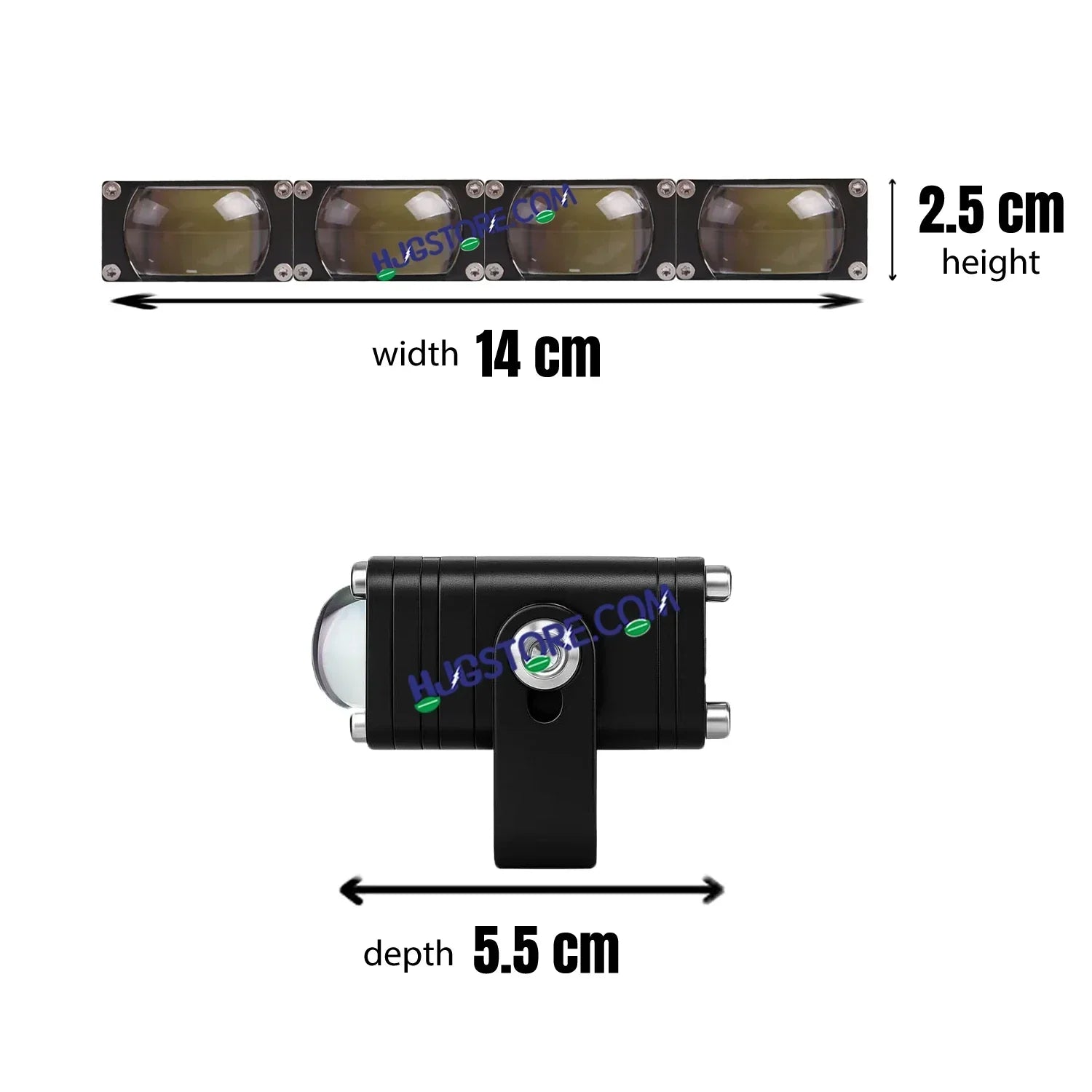 HJG Original Waymaker 4 LED New Model Slim Drive Dual Colour Fog Light Mini Drive Light Version 4 With Red Devil Eye And Wiring With Canbus For All Cars and Motorcycles (2Pcs) HJG Waymaker Foglight HJG New Model 4 LED with Canbus Wiring - Biker.Store - www.biker.store