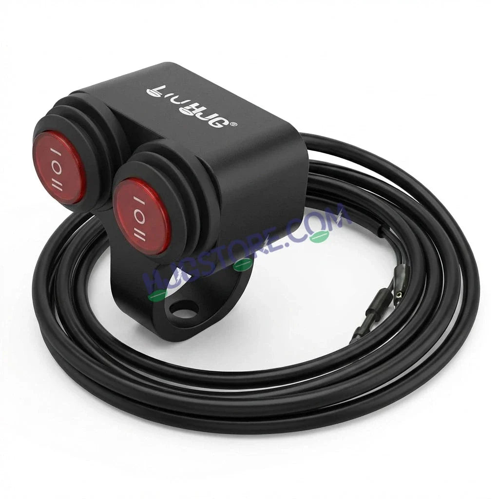 HJG 2 x 3-Way Motorcycle Handlebar Switch 12V CNC Metal Switch - 7/8" 22mm Motorcycle Handlebar Control Cluster for Headlight, Electric Start, Turn Signal & Hazard Light Motorcycle 2 x 3-Way Handlebar Switch For All Motorcycles - Biker.Store - www.biker.store