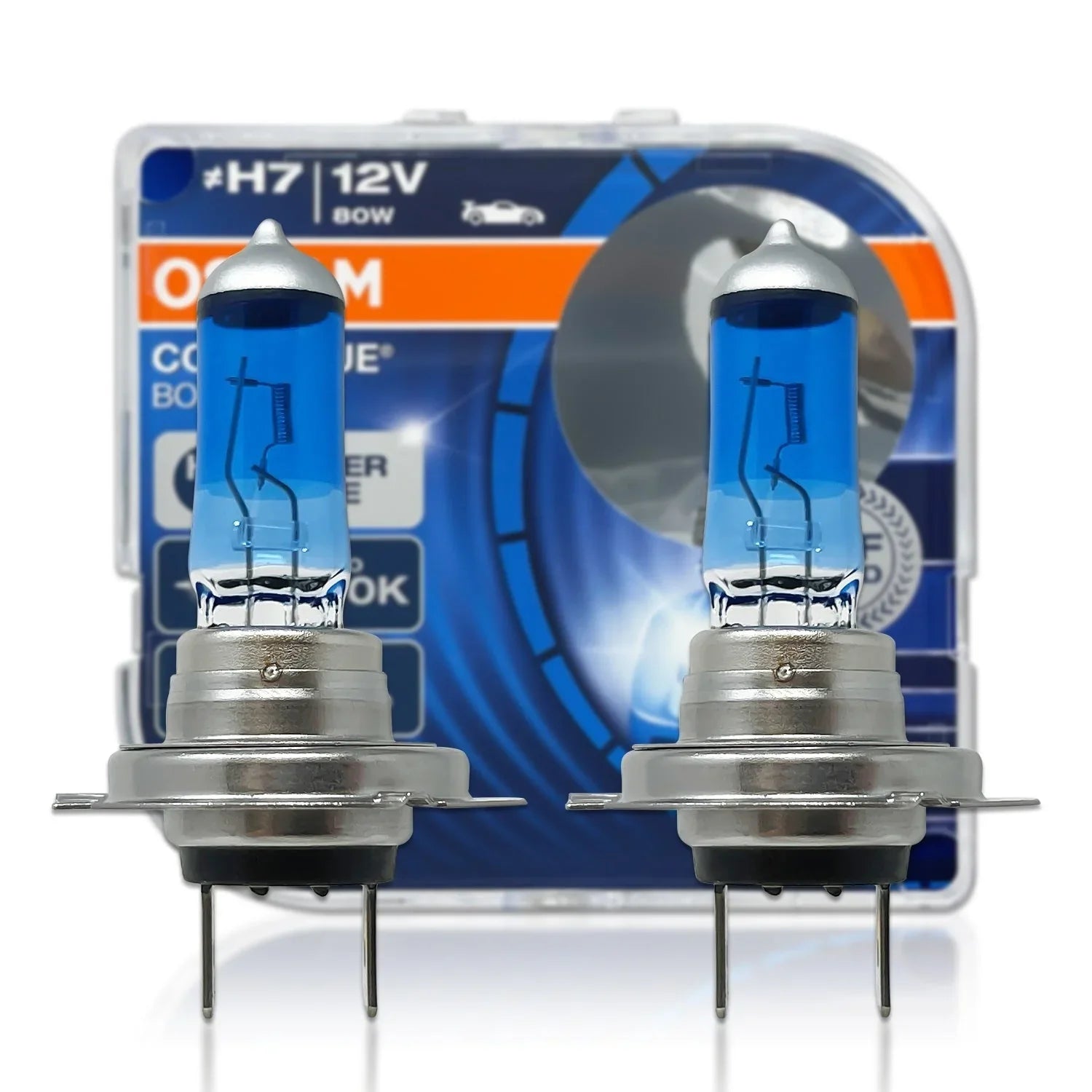 Osram H7 Cool Blue Boost Halogen Bulbs, 80W, Pair, 5000K - Biker.Store - www.biker.store