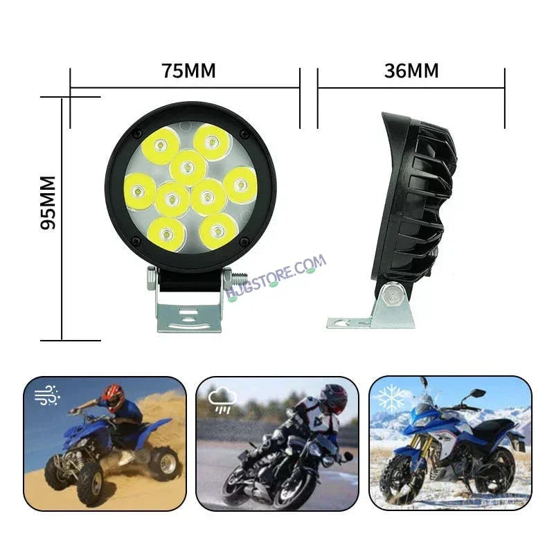 HJG New 9 LED Cap Fog Light 54W 12000 Lumens Fog Light 9 LED CREE 2pc Foglight Spread Light Fog 54W with 12000 Lumens Brightness Foglight Ultra Wide Intensity LED Fog Lights 9 LED CREE (54W) Universal For All Cars & Bikes LIU HJG 9 LED Cap 54W Fog 2pc - Biker.Store - www.biker.store