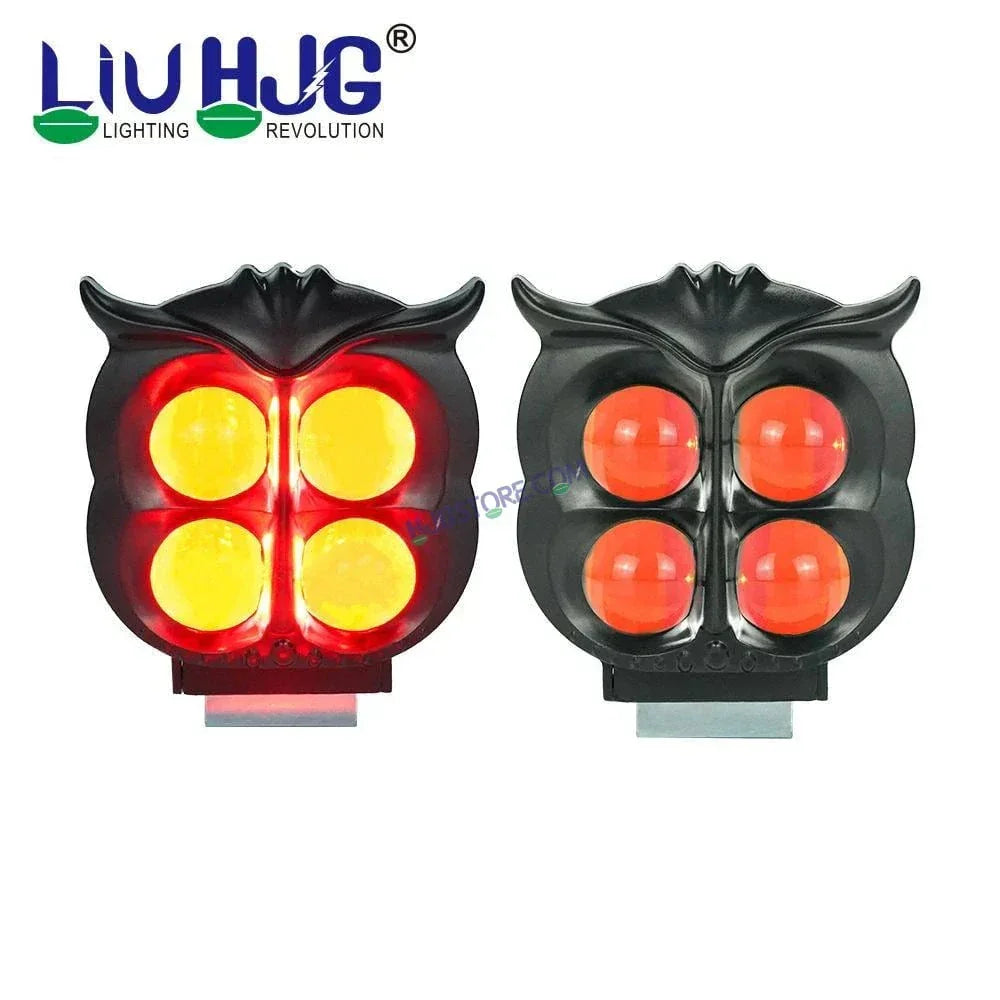 HJG 4 LED Owl Devil Foglight Foglamp HJG Car Accessories Led Headlights Mini Driving Lights Led Fog Lights For Motorcycle Lights, Set of 2 HJG Owl Foglight - Biker.Store - www.biker.store