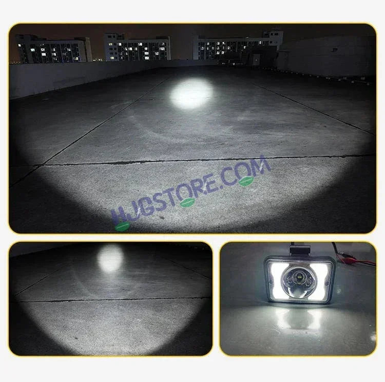 HJG W11 4x5" Classic Square Foglight Headlight 4x5 Inch Foglight White/Yellow DRL Dual LED Foglight Amber/White DRL White Light Foglight Ultra Wide Dual Intensity LED Driving Fog Lights Universal For All Cars & Bikes LIU HJG Classic W11 4x5 Inch Fog - Biker.Store - www.biker.store