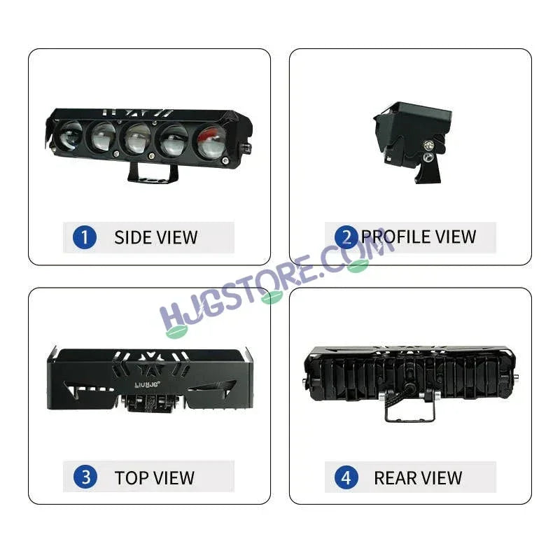 HJG 5 Lens Red Blue 60W Foglight with Red Blue Flash Mode 5 Lens Projector Foglight 60W Foglight Ultra Wide Dual Intensity LED Fog Lights White/Yellow/Warm White/Flash/Red Blue DRL Universal For All Cars & Bikes LIU HJG 5 Lens Red Blue 60W Foglight 1pc - Biker.Store - www.biker.store