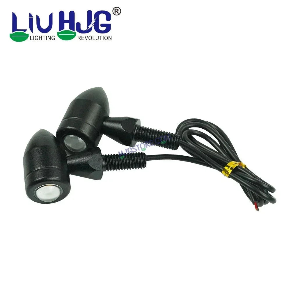 HJG Bullet Shape Turn Signal Lights Indicator Universal for All Bikes Models Turn Signal Lights Motorcycle, Pack of 2pc - Biker.Store - www.biker.store