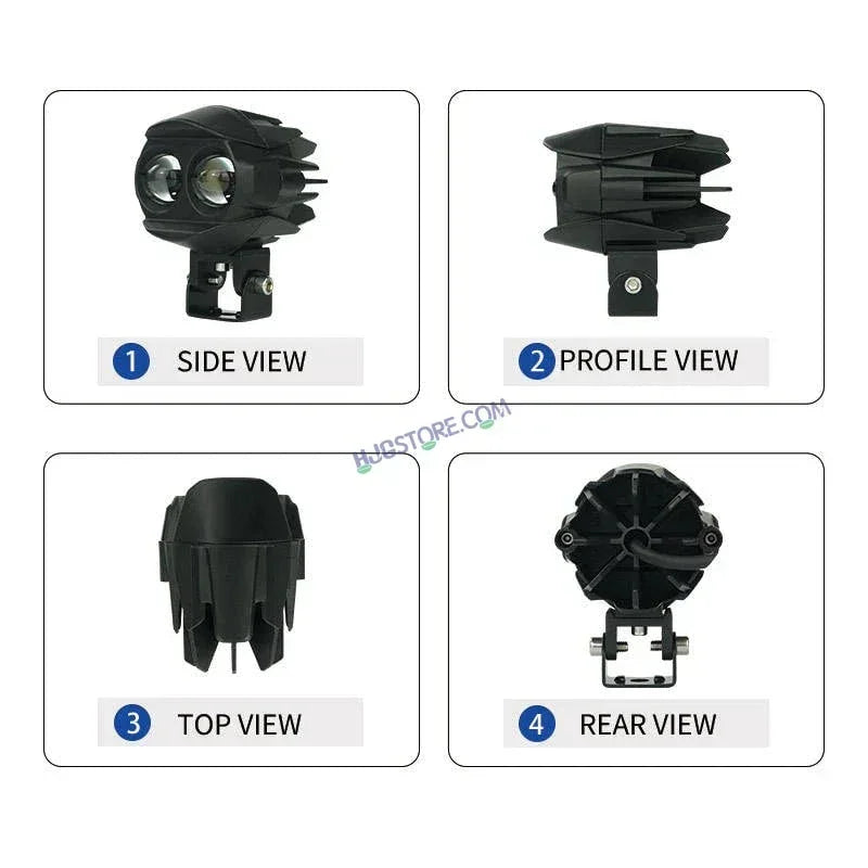 HJG Alien 2 Lens Projector Foglight 120W with Wide Spread White/Yellow/Warm White Light 120W 2pc Foglight Ultra Wide Dual Intensity LED Driving Fog Lights 3000K/4300K/6500K Universal For All Cars & Bikes LIU HJG Alien 2 Lens Projector Foglight, Pack of 2 - Biker.Store - www.biker.store