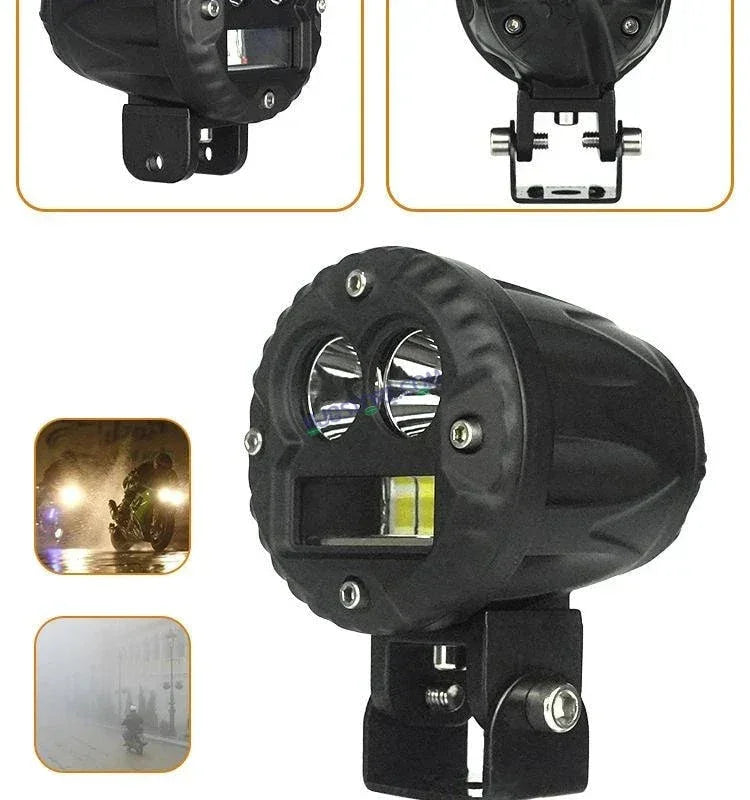 HJG LED Foglight Alien Motorcycle Light 40w Auxiliary Led Spotlights Mini Fog/driving Lights For Motorcycle White/yellow Motorbike Led Lights, Set of 2 - Biker.Store - www.biker.store