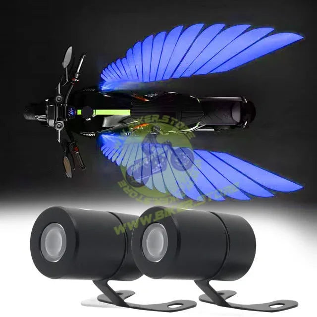 BIKERSTORE.IN Bike LED Angel Wings Style Light Side Rear View Mirror High Reflection Beem Waterproof, Universal For All Motorcycle and Car Models (White, Set of 1) - Biker.Store - www.biker.store