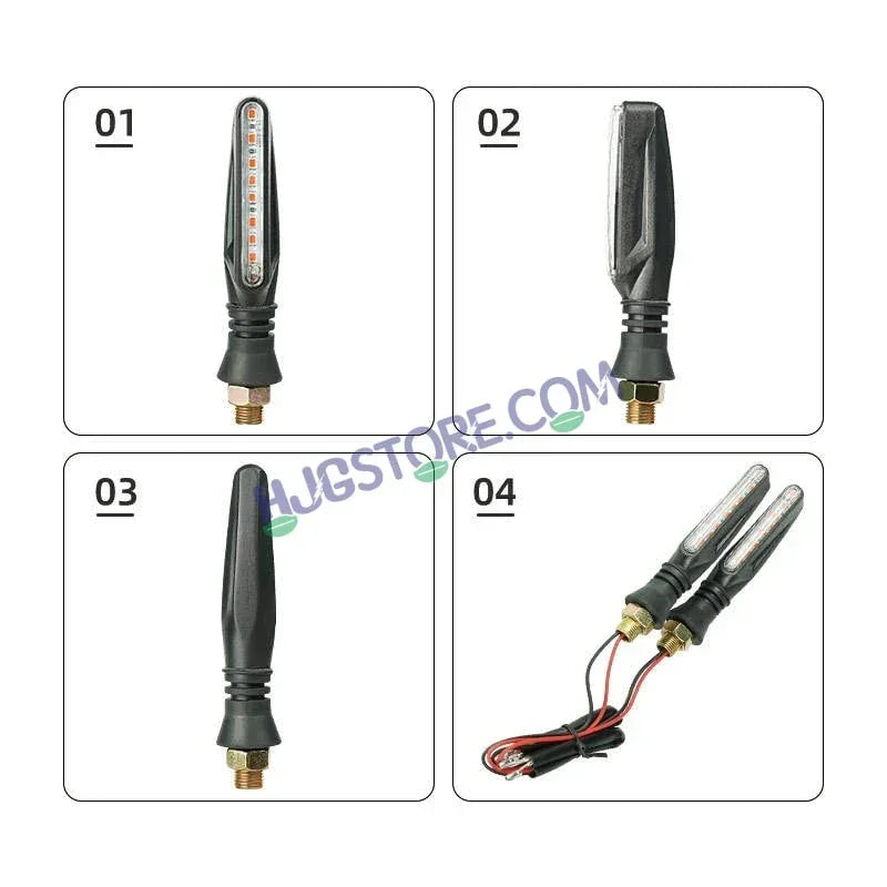 HJG KTM Slim Indicator Yellow Bike Turn Signals Waterproof Flexible Blinker Bright LED Indicators Universal For All Bike Models Motorcycle Turn Signal Lights LIU HJG KTM Slim Yellow Indicator, Universal for All Bikes & Motorcycles, Pack of 2 - Biker.Store - www.biker.store