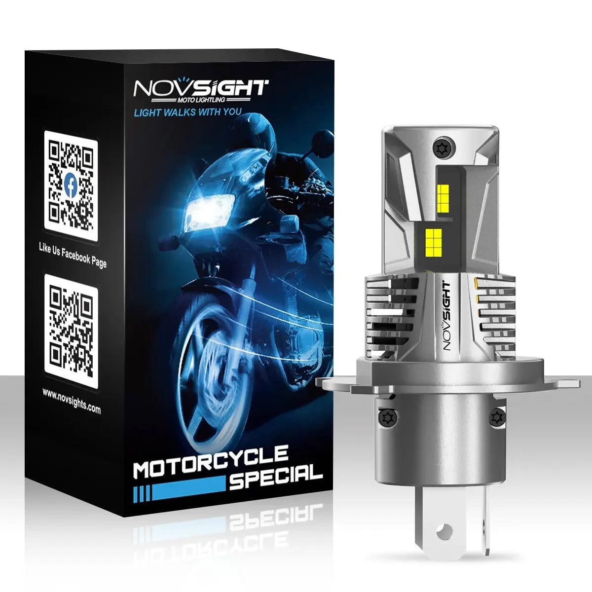 NightEye Novsight Motorcycle 50W Auto Lighting System H4 Motorcycle Lights Led headlight Led Low Beam Headlamp - Biker.Store - www.biker.store
