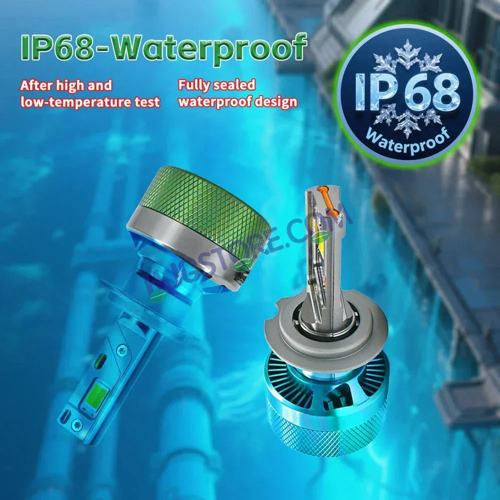 HJG AI Bulb H8/H9/H11/H16 App Control 200W Adjustable Beam Color Adjustable Brightness LED Bulb AC/DC Headlight White/Yellow/Warm White 200W for Bike Car LED Light H8/H9/H11/H16 AI Headlight 12V/24V for Bike/Car, LIU HJG AI Bulb Pack of 2, H8/H9/H11/H16 - Biker.Store - www.biker.store