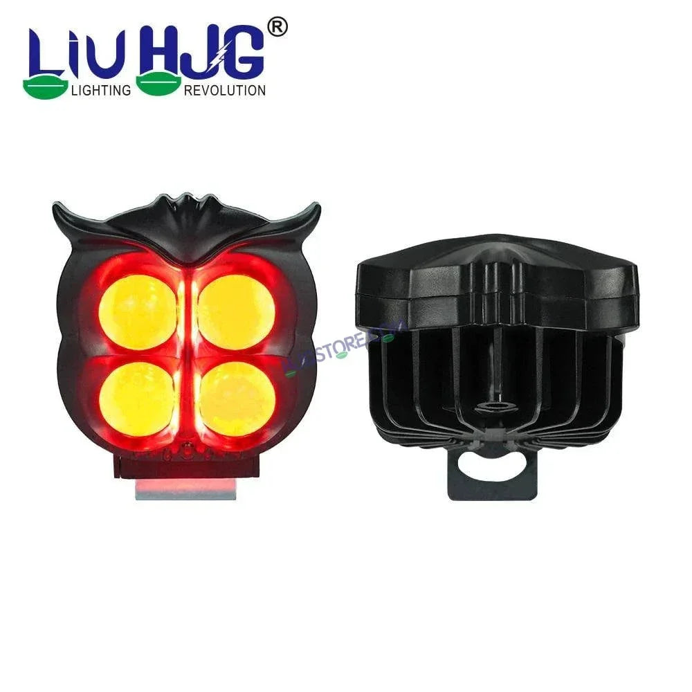 HJG 4 LED Owl Devil Foglight Foglamp HJG Car Accessories Led Headlights Mini Driving Lights Led Fog Lights For Motorcycle Lights, Set of 2 HJG Owl Foglight - Biker.Store - www.biker.store
