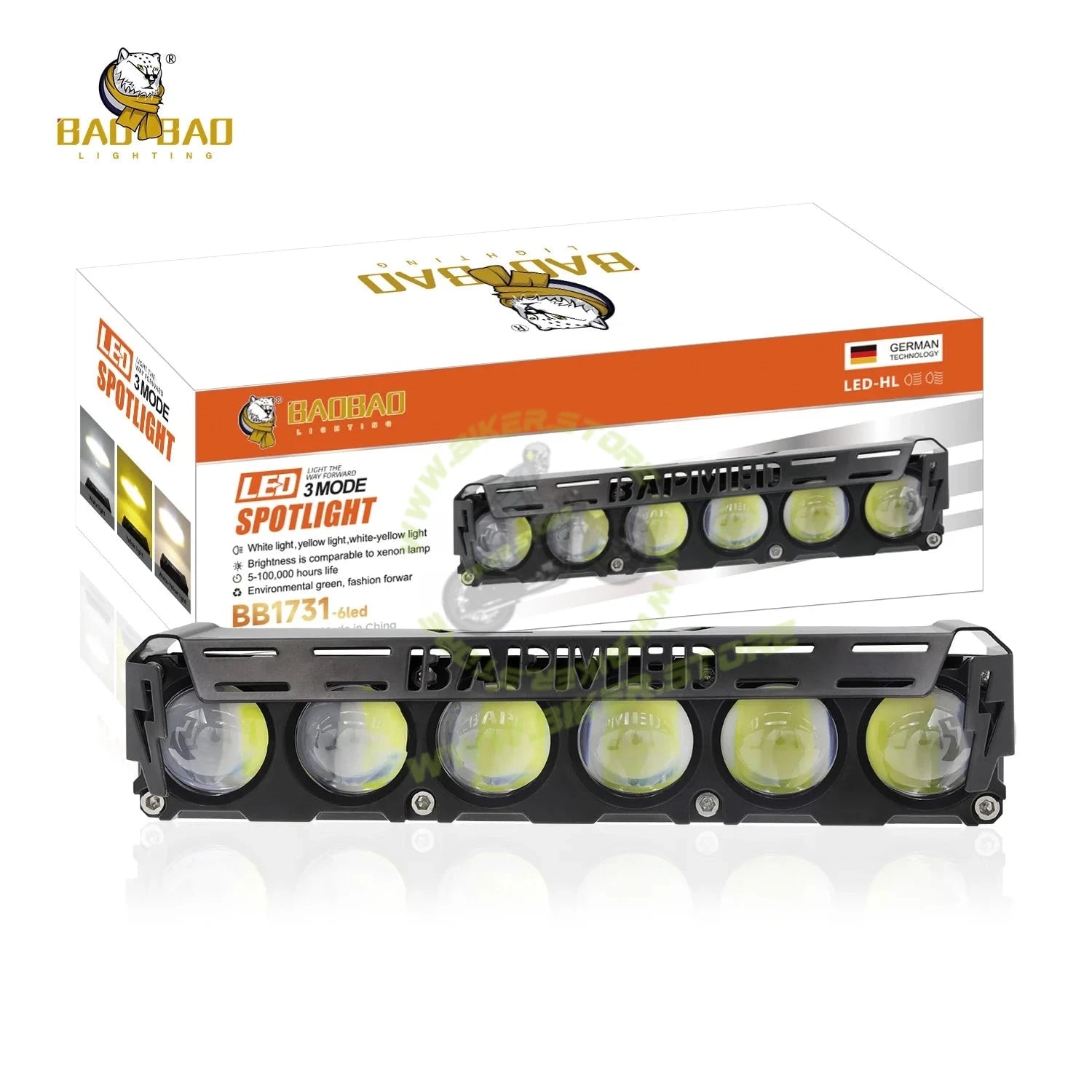 BaoBao 6 Lens Foglight 60W White/Yellow Dual Color Foglight Aluminum Mini Driving Systems White Yellow Flash Led Spotlight Fog Light Headlight Bulb for Bike Motorcycle Car - Biker.Store - www.biker.store