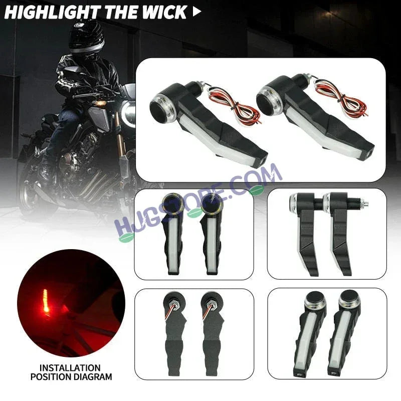 HJG Knuckle Guard with Handle Light Combo with White/Blue/Red DRL Mode and Running Yellow Turn Signals Universal for Motorcycles for Hand Protection Red DRL/White/Running Yellow Turn Signal Universal For All Bikes LIU HJG Knuckle Guard Hand Guard with DRL - Biker.Store - www.biker.store