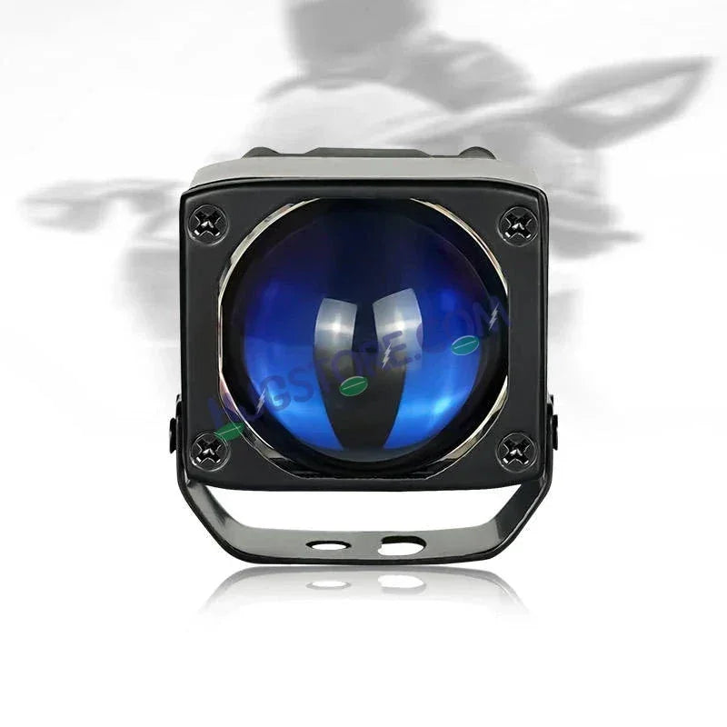 HJG Mini Laser Cannon Foglight 300 Meters Laser Focus Projector Fog Projector Lens with 300 Meters Projection Distance 80W Foglight Ultra Wide Dual Intensity LED Fog Lights White/Yellow Universal For All Cars & Bikes LIU HJG Mini Laser Cannon Foglight 2pc - Biker.Store - www.biker.store