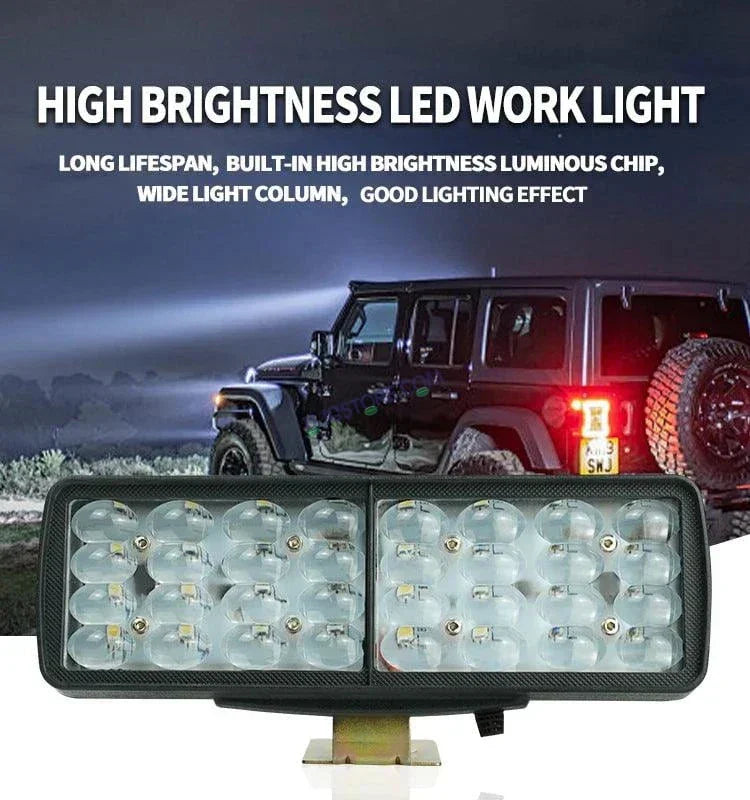HJG 32 LED Rectangle Foglight Foglamp HJG Car Accessories Led Headlights Mini Driving Lights Led Fog Lights For Motorcycle Lights, Set of 2 - Biker.Store - www.biker.store