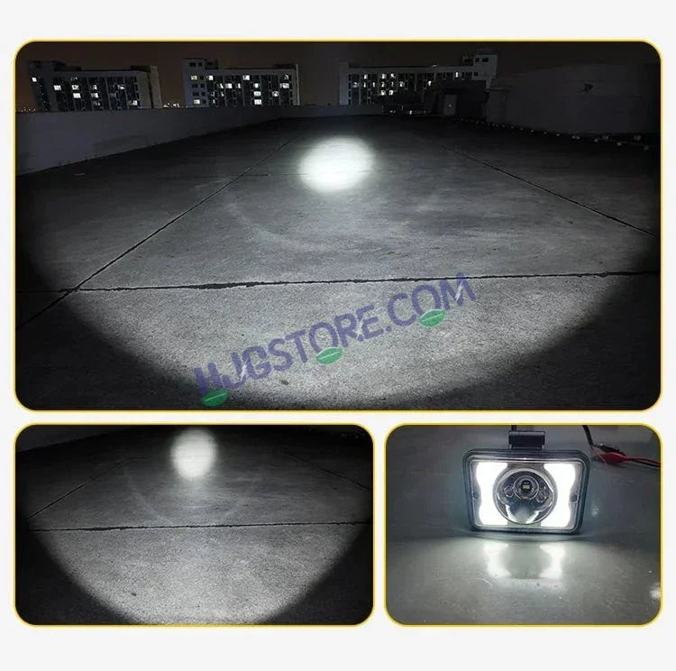 HJG W11 4x5" Classic Square Foglight Headlight 4x5 Inch Foglight White/Yellow DRL Dual LED Foglight Amber/White DRL White Light Foglight Ultra Wide Dual Intensity LED Driving Fog Lights Universal For All Cars & Bikes LIU HJG Classic W11 4x5 Inch Fog - Biker.Store - www.biker.store