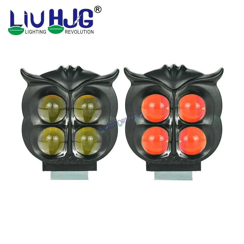 HJG 4 LED Owl Devil Foglight Foglamp HJG Car Accessories Led Headlights Mini Driving Lights Led Fog Lights For Motorcycle Lights, Set of 2 HJG Owl Foglight - Biker.Store - www.biker.store