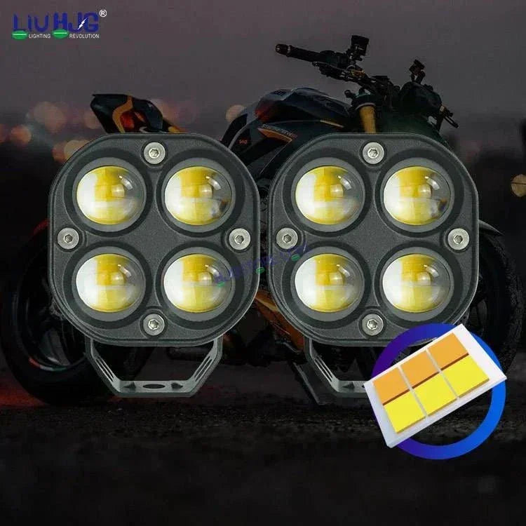 HJG 4x4 CREE LED Foglight Rectangle Mini Rgbw 12v Modular Offroad Led Pods Laser Rgb 3 Inch Led Work Light, Set of 2 HJG Foglight - Biker.Store - www.biker.store