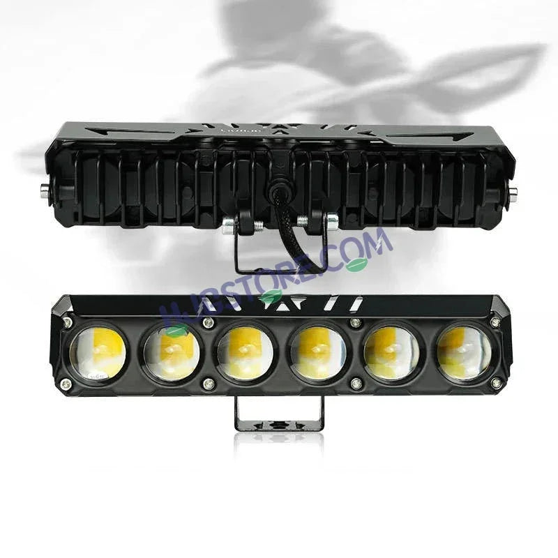 HJG 6 Lens Red Blue 70W Foglight with Red Blue Flash Mode 6 Lens Projector Foglight 70W Foglight Ultra Wide Dual Intensity LED Fog Lights White/Yellow/Warm White/Flash/Red Blue DRL Universal For All Cars & Bikes LIU HJG 6 Lens Red Blue 70W Foglight 1pc - Biker.Store - www.biker.store