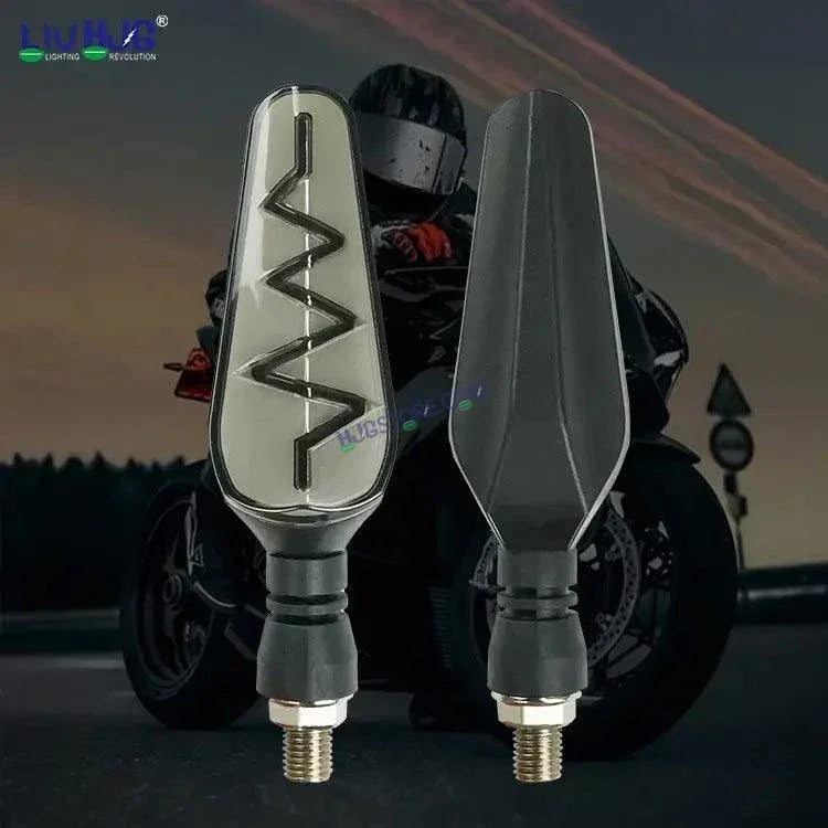 HJG Bike Heartbeat Indicator Waterproof Flexible Blinker Bright LED Indicators Universal For All Bike Models Motorcycle Turn Signal Lights HJG Indicator with DRL Heartbeat Indicator - Biker.Store - www.biker.store