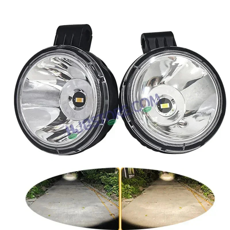 HJG W12 3 Inch Round Classic Foglamp 3 Inch Round Foglight White LED Foglight Ultra Wide Spread White Light Foglight Ultra Wide High Intensity LED Driving Fog Lights Universal For All Cars & Bikes LIU HJG Classic W12 3 Inch Round Shape Foglight - Biker.Store - www.biker.store