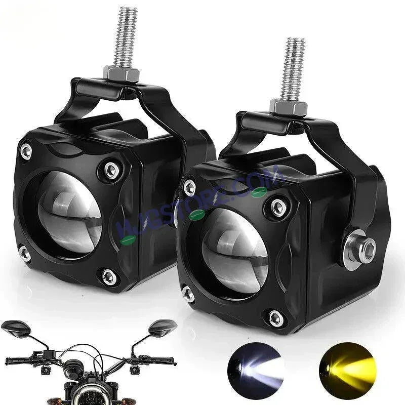 HJG Red Devil Mini Cube Foglight 40W New Model Projector Foglight Red Devil DRL/White/Yellow Ultra Wide Dual Intensity 40W LED Fog Lights White/Yellow/Red Devil DRL Universal For All Cars & Bikes LIU HJG Red Devil Cube Mini Cube Foglight 40W, Set of 2 - Biker.Store - www.biker.store